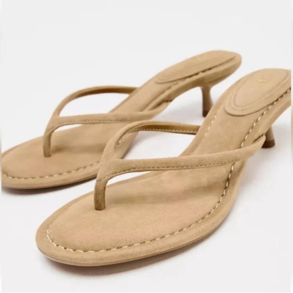zara suede kitten heel sandals